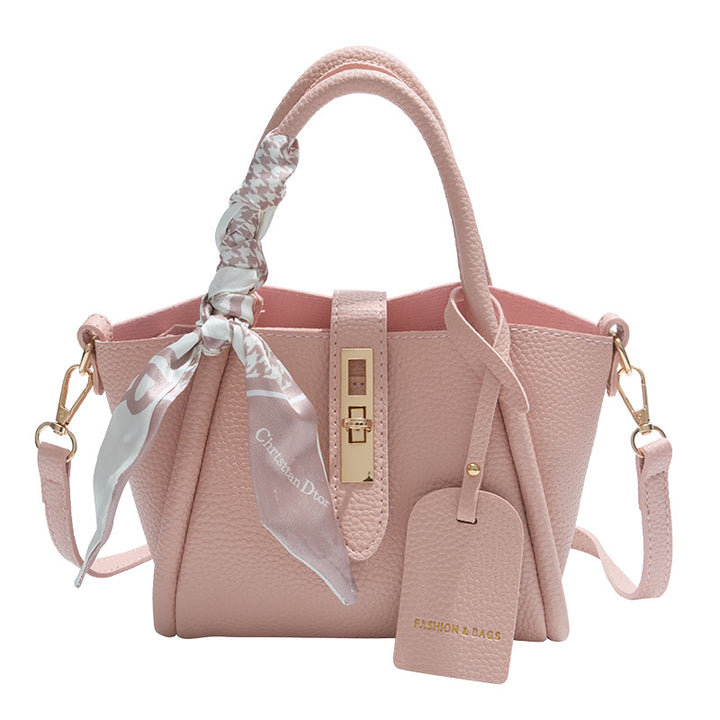 Textured Leather Mini Handheld Satchel