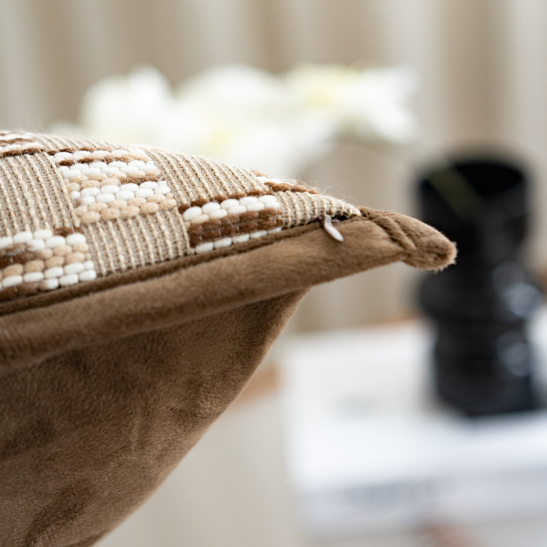 Decorative long cushion with texture pattern