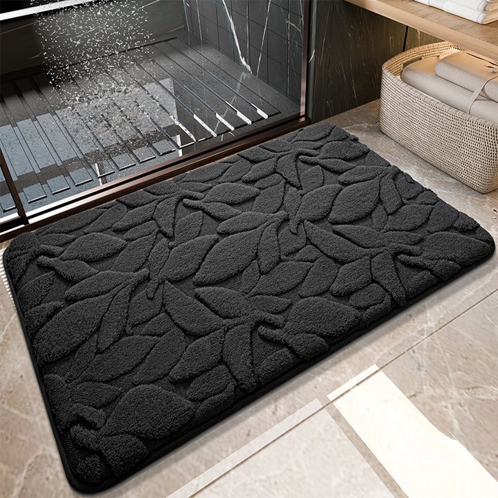 Soft Absorbent Floral Bath Mat
