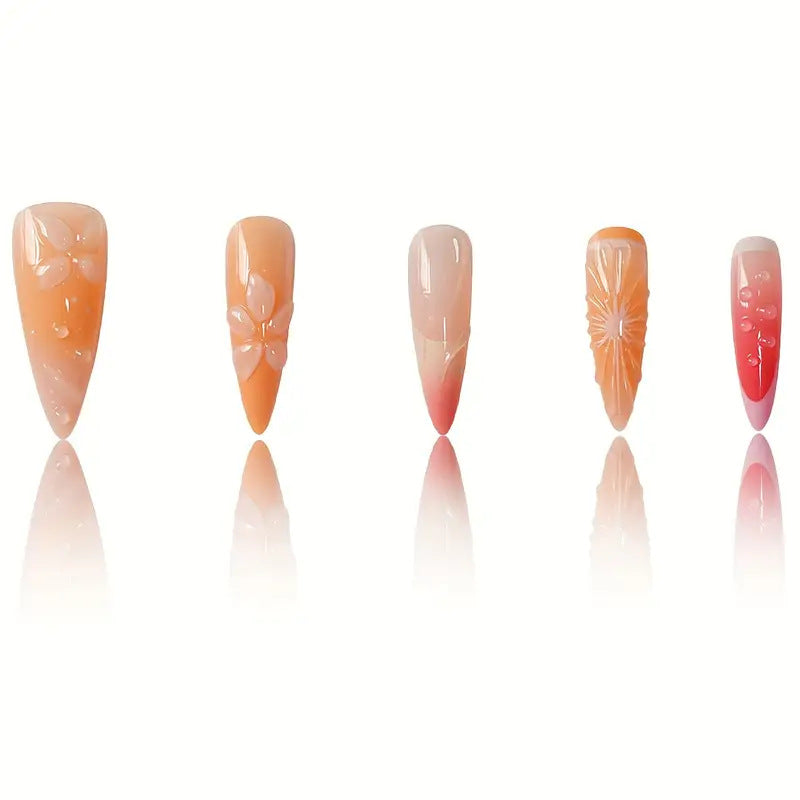 Artistic 3D Floral Press-On Nail Art Stornfield
