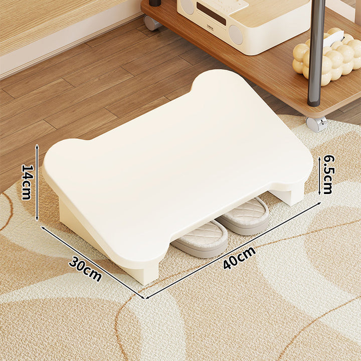 Low Wooden Slipper Bench with Under-Seat Storage