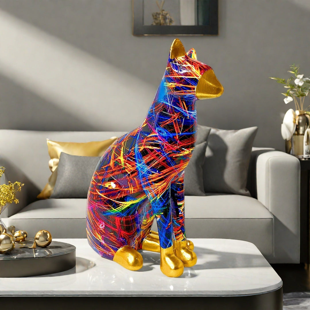 Decorative cat statue in modern art style Stornfield