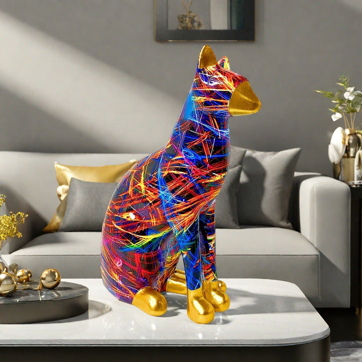 Decorative cat statue in modern art style Stornfield