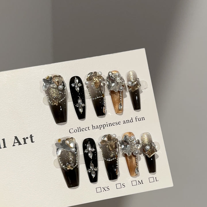 Elegant Glamorous Press-On Nail Art Set