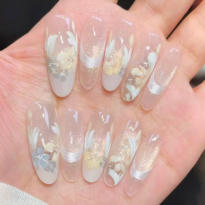 Glossy Elegant Floral Press-On Nail Collection