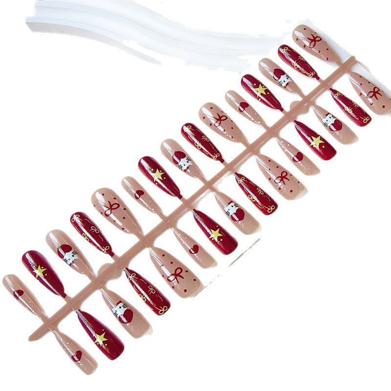Artificial nails in festive Christmas design Stornfield