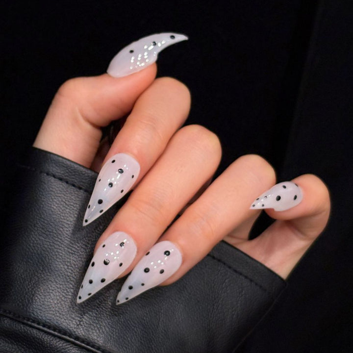 Stiletto Acrylic Press-On Nail Set with Elegant Design