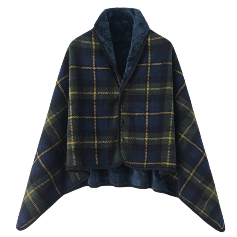 Women’s stylish hooded blanket with checkered pattern Stornfield