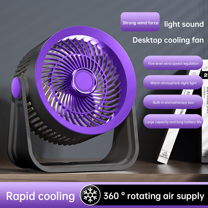 Unisex nan portable rechargeable desk air circulator with adjustable tilt and whisper-quiet brushless motor Stornfield