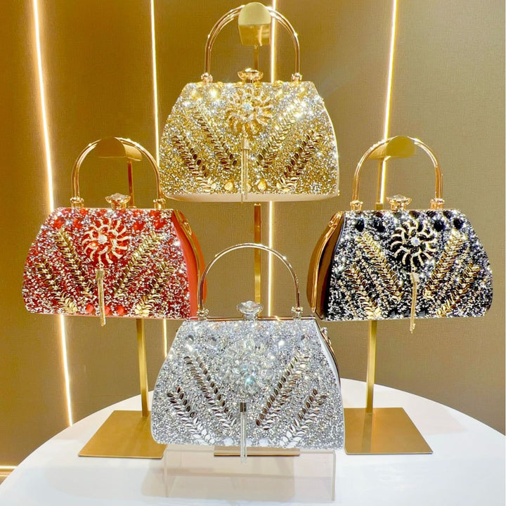 Embellished Floral Evening Handbag