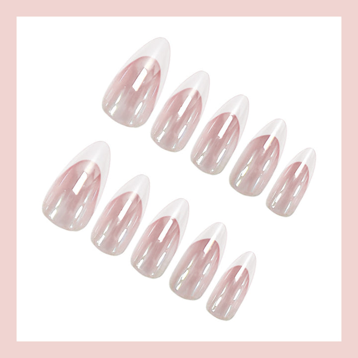 Acrylic nail set with glamorous French designs Stornfield