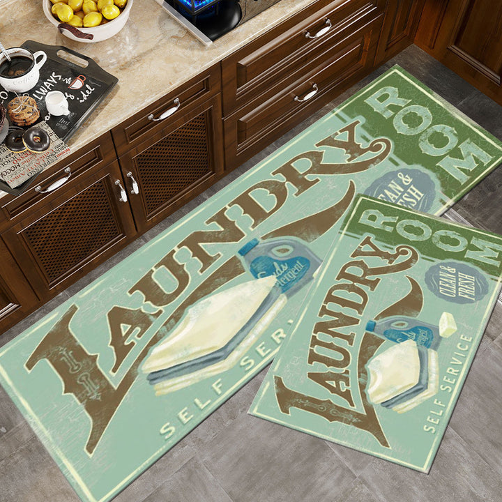 Vintage-Inspired Laundry Room Area Mat Stornfield