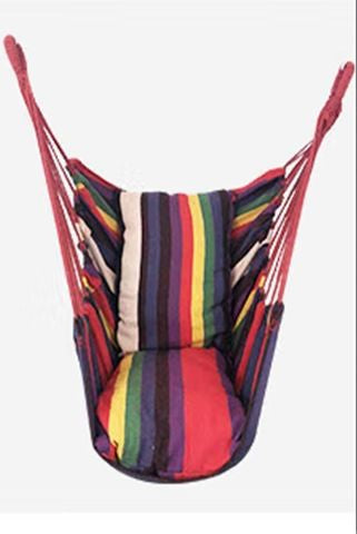 Hanging hammock chair with reinforced cotton canvas and integrated arm pockets Stornfield