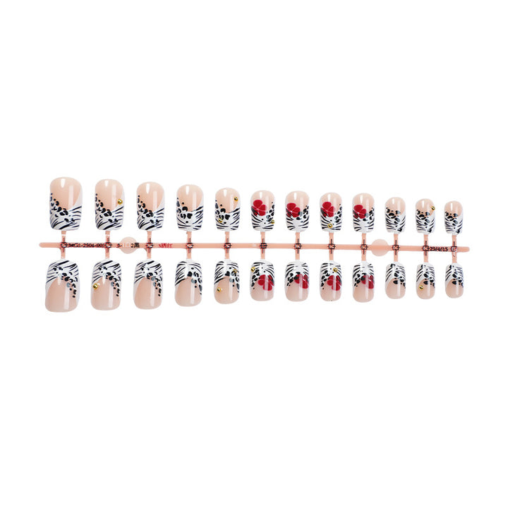 Creative Art Press-On Nail Set with Floral and Zebra Designs Stornfield