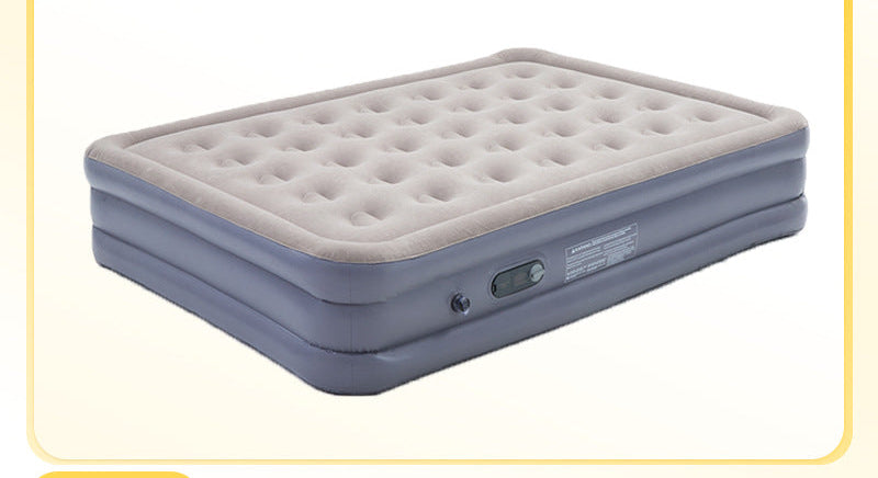 electric inflatable single air mattress with integrated auto pump, flocked tufted sleeping surface and raised edge support Stornfield