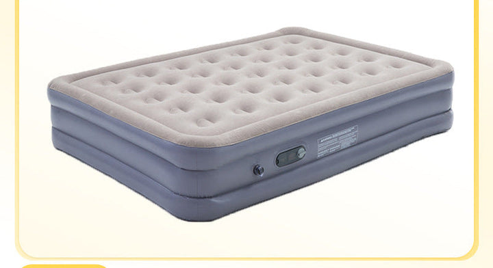 electric inflatable single air mattress with integrated auto pump, flocked tufted sleeping surface and raised edge support Stornfield
