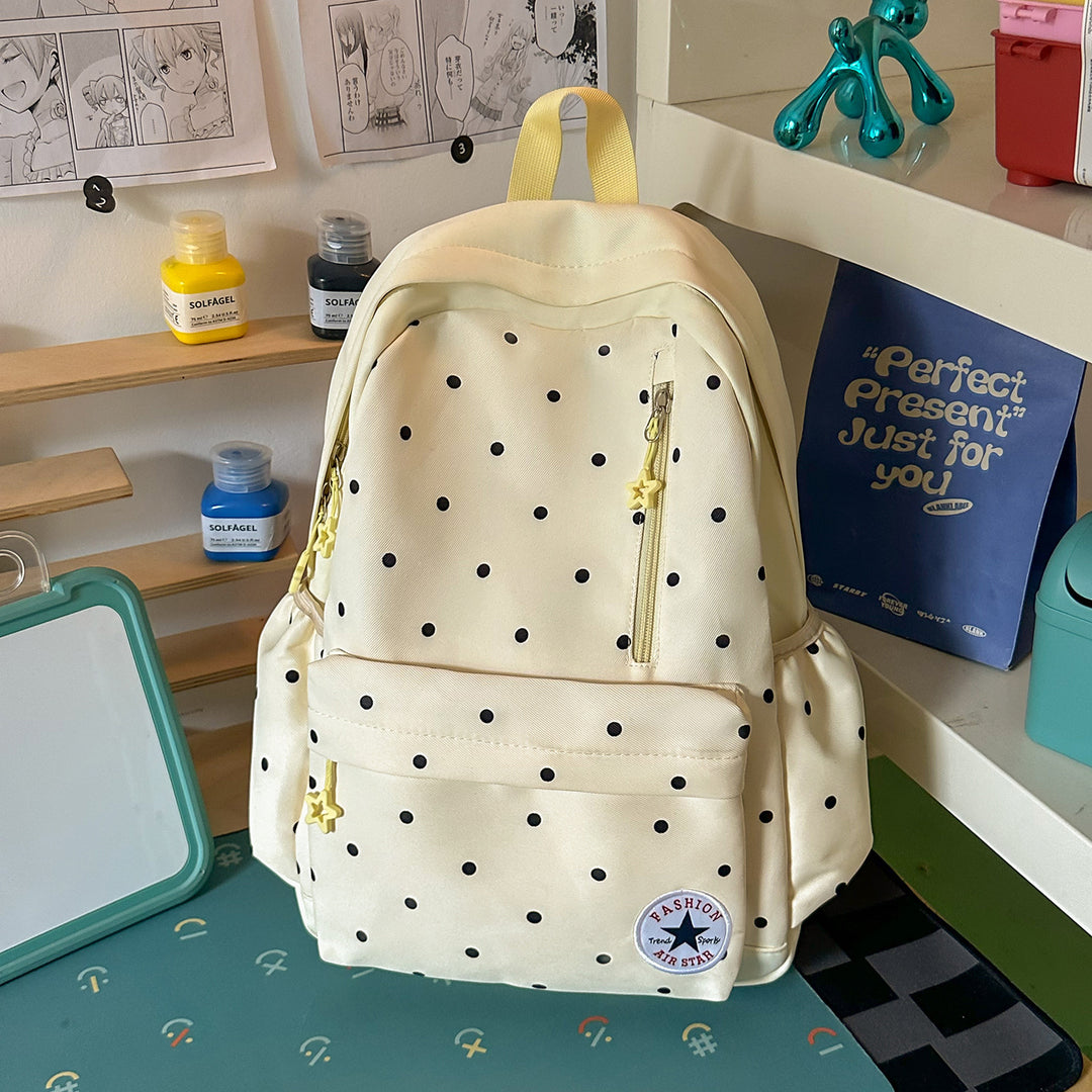 Playful Polka Dot Casual Backpack Stornfield
