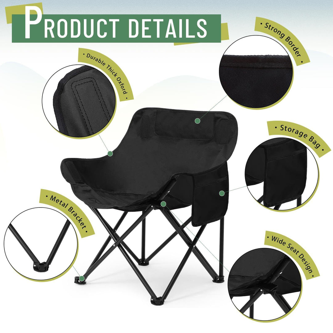Women's folding chair with comfortable backrest and cup holder Stornfield