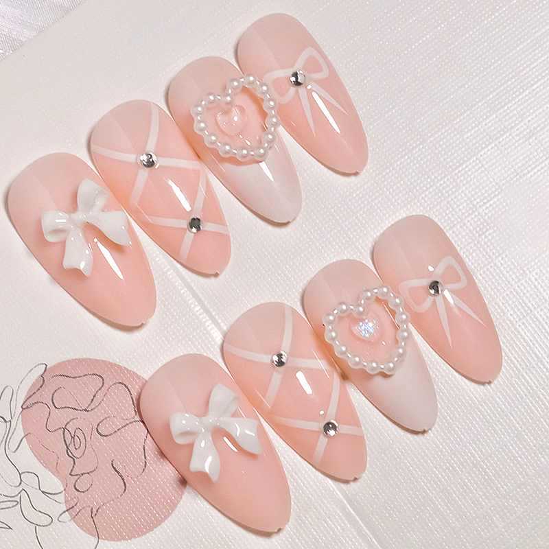 Heart-Accented Decorative Press-On Nails Stornfield