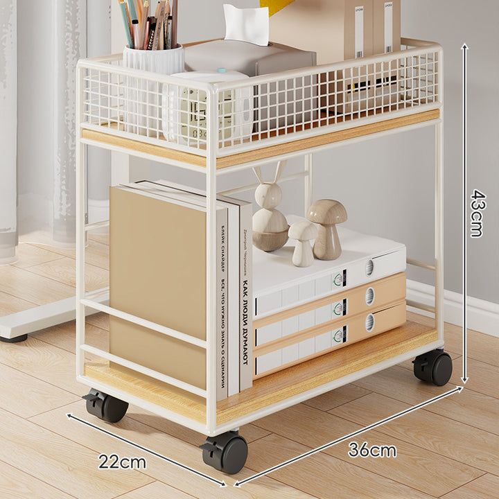 Compact Two-Tier Metal Mesh Desk Organizer Shelf
