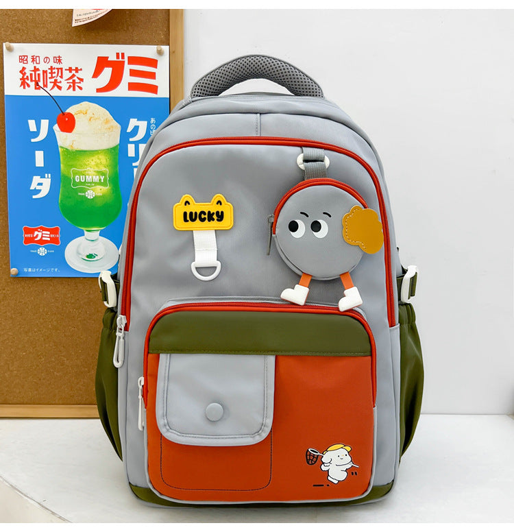 Cute Character-Designed Multi-Pocket School Backpack Stornfield