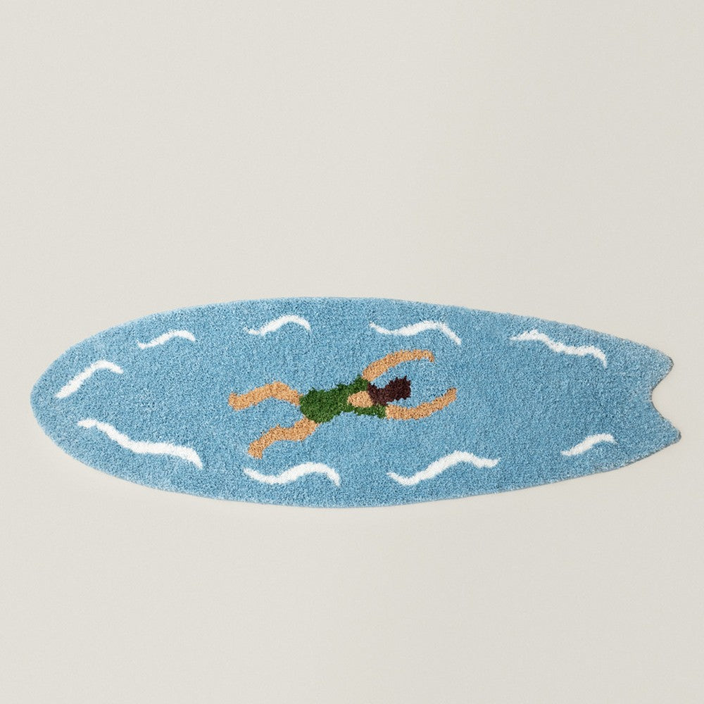 Surfboard-Shaped Decorative Bath Mat Stornfield