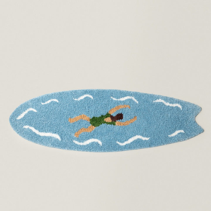 Surfboard-Shaped Decorative Bath Mat Stornfield