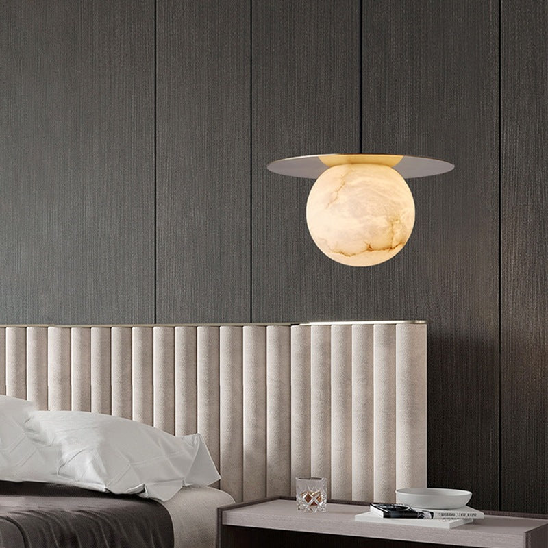 Modern Marble Sphere Pendant Light