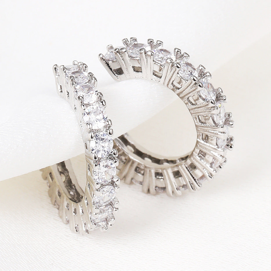 Sparkling hoops with zirconia stones Stornfield