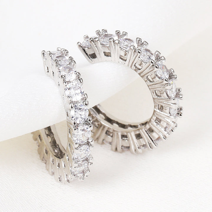 Sparkling hoops with zirconia stones Stornfield