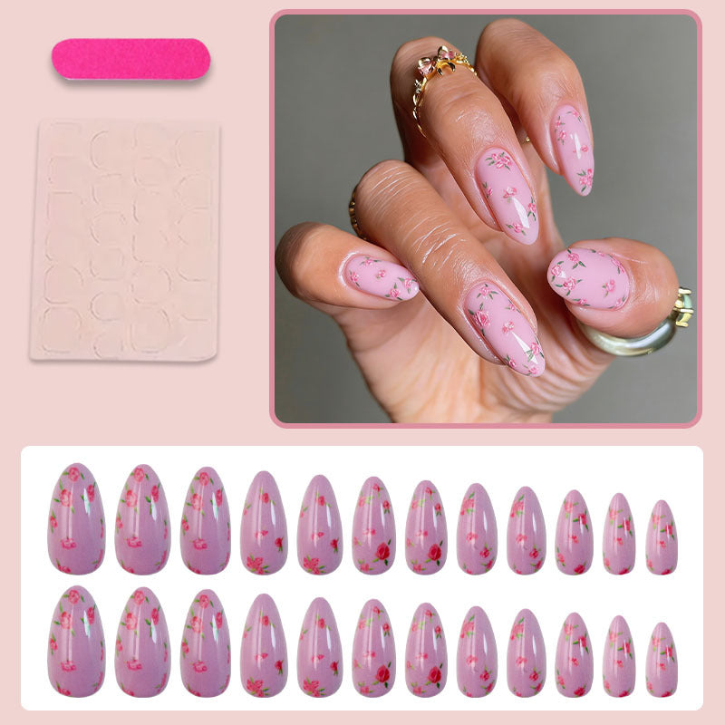 Acrylic nail set with elegant French tip and shimmering accents Stornfield