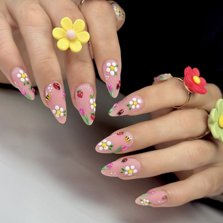 Floral-Themed Stiletto Nail Art Stornfield
