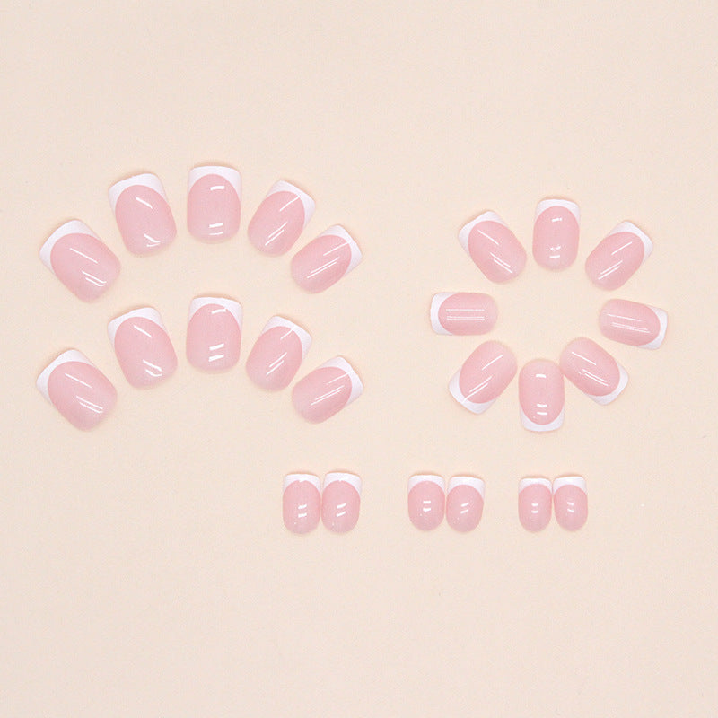 Elegant French Tip Acrylic Nail Set Stornfield