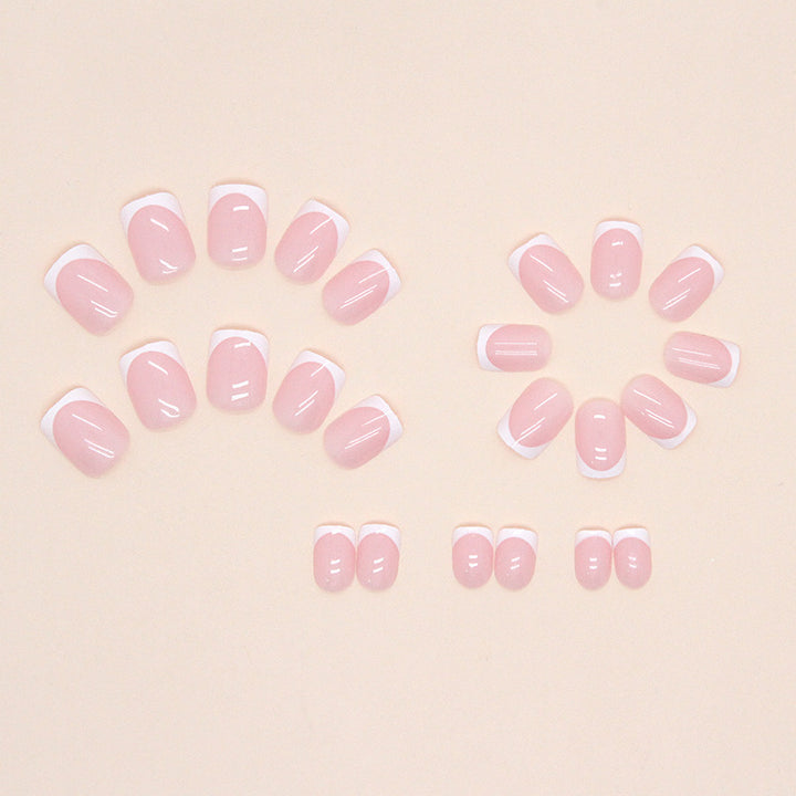 Elegant French Tip Acrylic Nail Set Stornfield