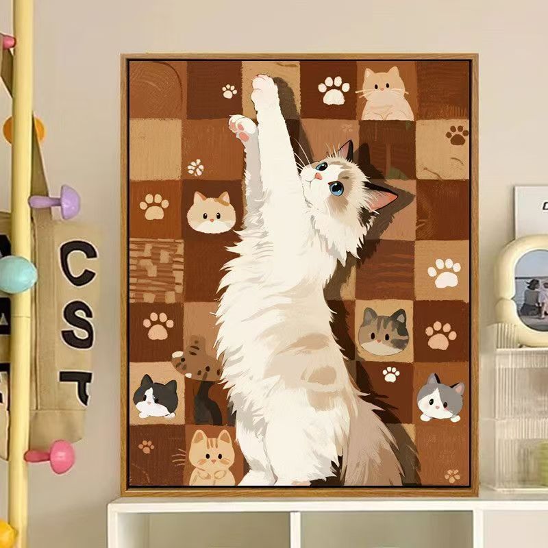 Cute Cat-Themed Decorative Canvas Art Stornfield
