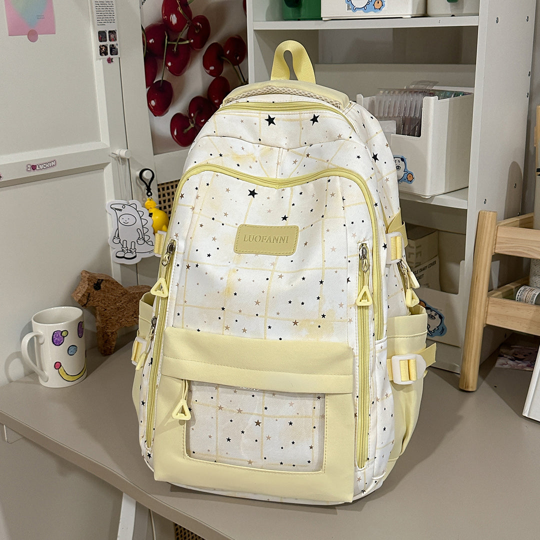 Star-Patterned Multi-Compartment Backpack Stornfield