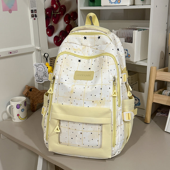 Star-Patterned Multi-Compartment Backpack Stornfield
