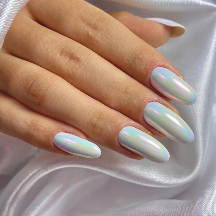 Iridescent Almond-Shaped Press-On Nails Stornfield