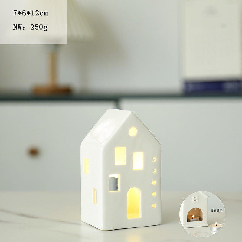 Ceramic House-Shaped Candle Holder Stornfeild
