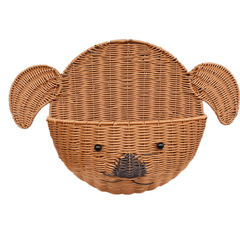Decorative Dog-Shaped Woven Storage Basket Stornfield