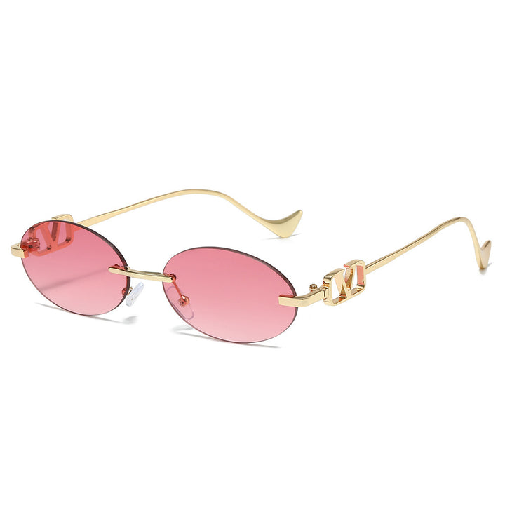 Stylish Oval Frame Sunglasses with Decorative Accents Stornfield