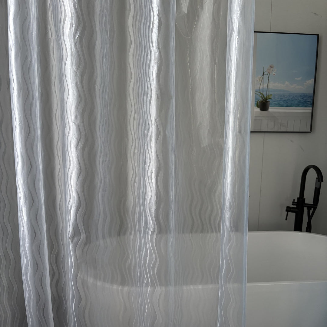 Textured Wave Pattern Shower Curtain Stornfield
