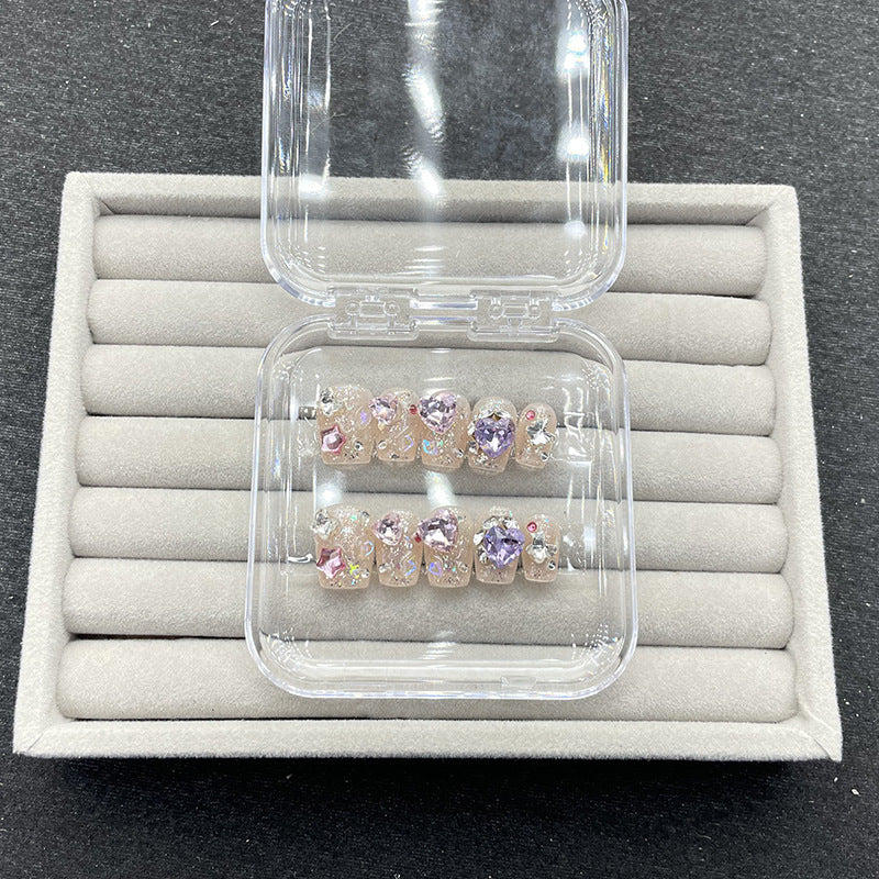 Decorative Rhinestone Press-On Nail Set