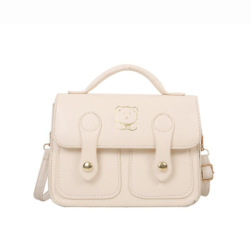 Cute Cartoon-Embellished Mini Satchel