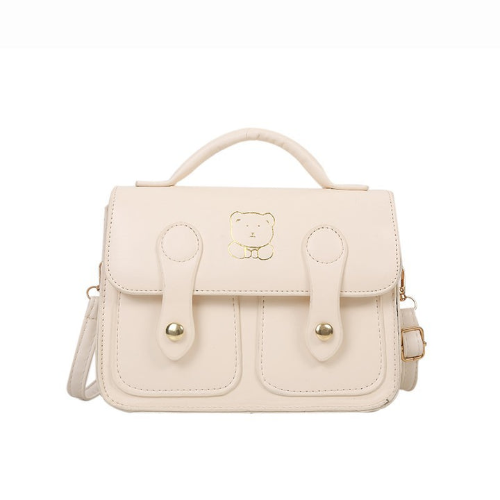 Cute Cartoon-Embellished Mini Satchel