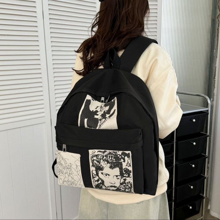 Fashionable backpack with artistic prints Stornfield