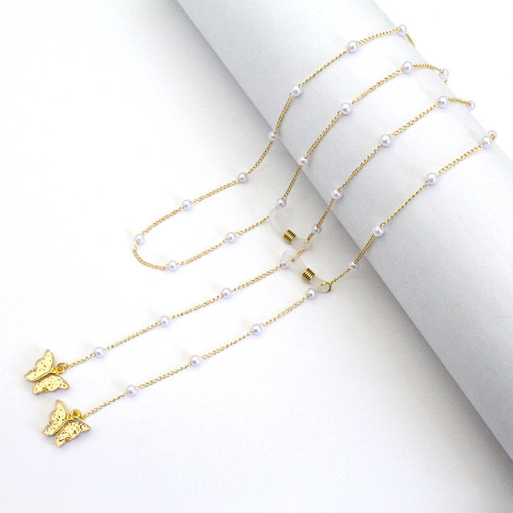 Butterfly-Embellished Eyewear Chain Stornfield