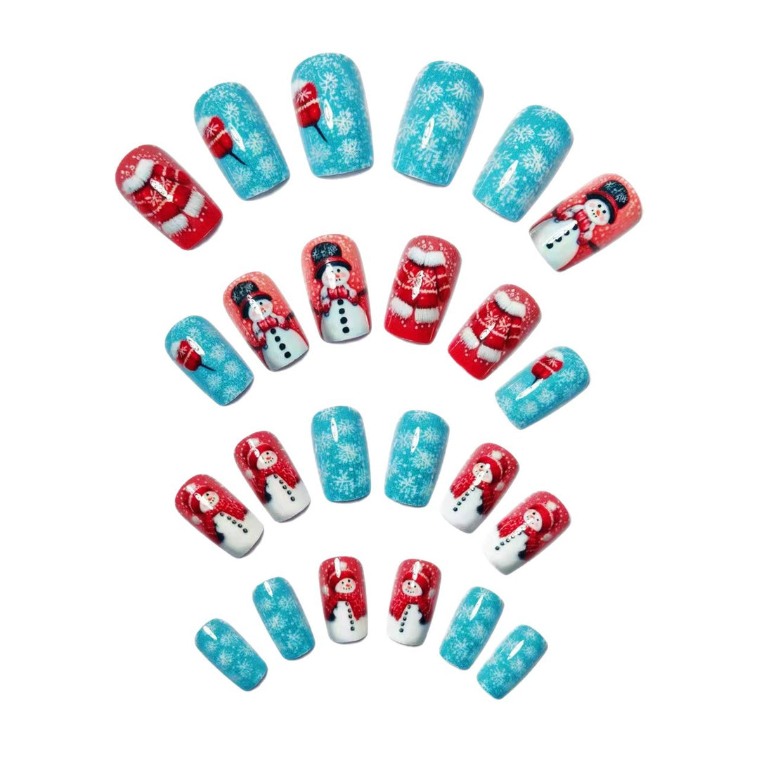 Artificial Nails in Winter Snowman Design Stornfield