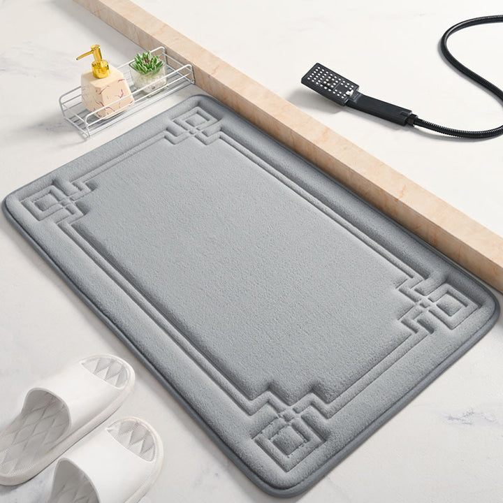 Elegant Textured Bathroom Mat Stornfield