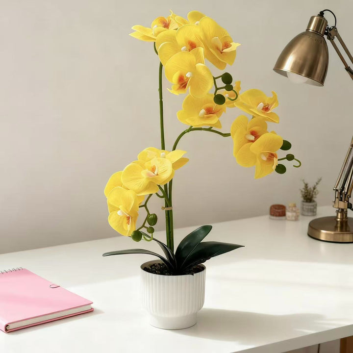 Elegant Artificial Orchid Planter for Home Decor Display